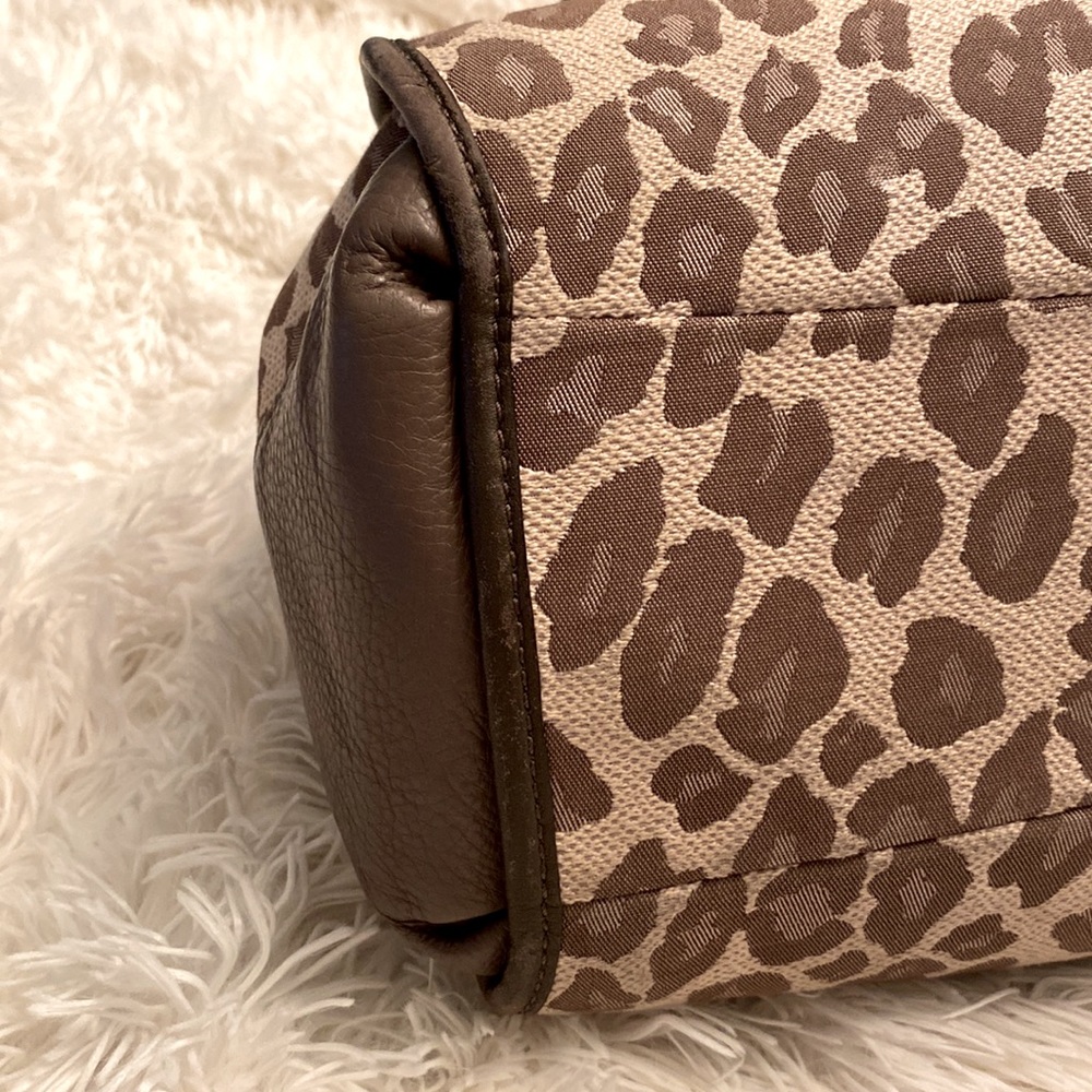 Coach leopard print handbag. 12.5inW/11inH. - Picture 7 of 15